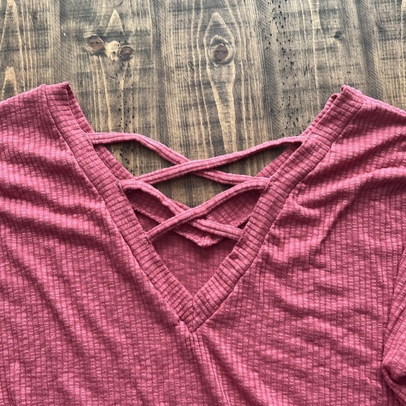 NWOT Tiny Willow Crisscross Maroon Sweater - Picture 5 of 6